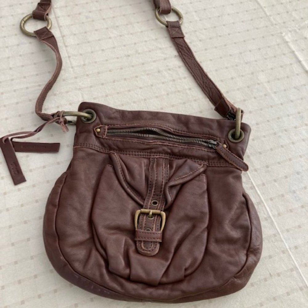 TANO Brown Leather Shoulder Bag